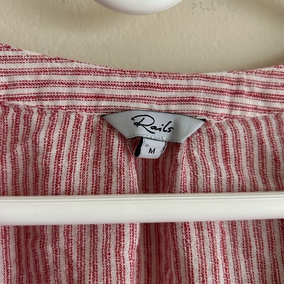 Rails Marti Blouse in Scarlet Stripe Size Medium - Picture 4 of 8